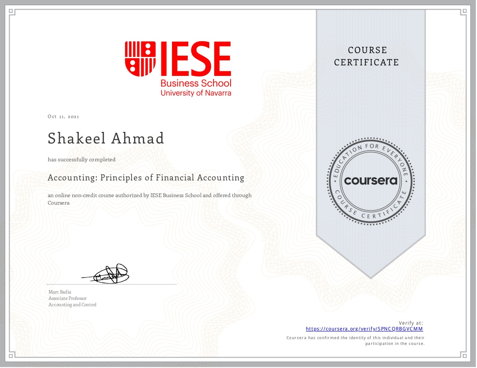 Home Certificate 2